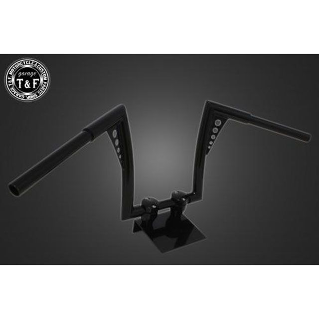 ガレージT&amp;F 汎用 極太バットマンハンドル 12インチ 22.2mm（ブラック） T&amp;F