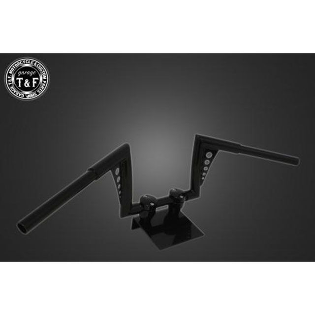 ガレージT&amp;F 汎用 極太バットマンハンドル 8インチ 22.2mm（ブラック） T&amp;F