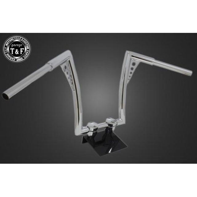 ガレージT&amp;F 汎用 極太バットマンハンドル 14インチ 22.2mm（メッキ） T&amp;F