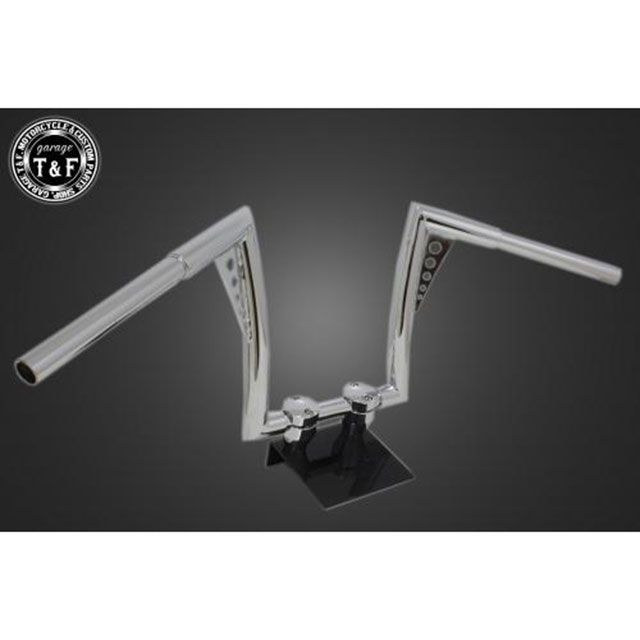 ガレージT&amp;F 汎用 極太バットマンハンドル 12インチ 22.2mm（メッキ） T&amp;F