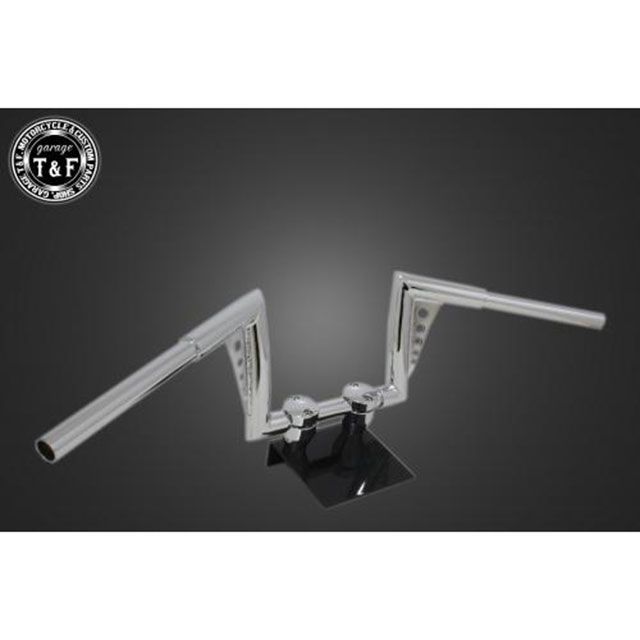 ガレージT&amp;F 汎用 極太バットマンハンドル 8インチ 22.2mm（メッキ） T&amp;F