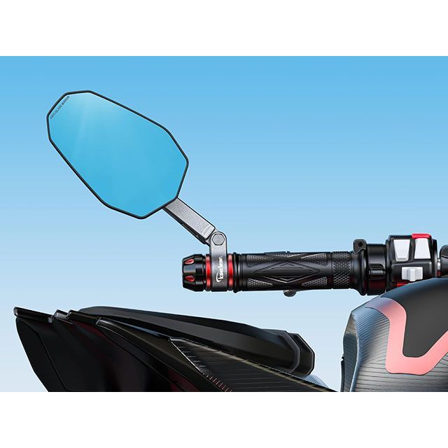 【ほぼ未使用】Kaedear （カエディア）M6ミラーステルスミラー／バーエンド カエディア シックスビジョン ステルスミラー/エクスエンド（ホンダ