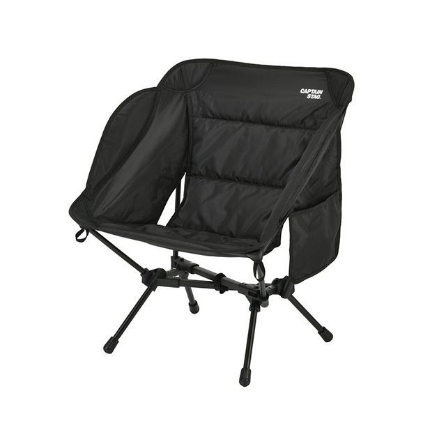 キャプテンスタッグ トレッカー クッションライトチェア（ブラック） CAPTAIN STAG