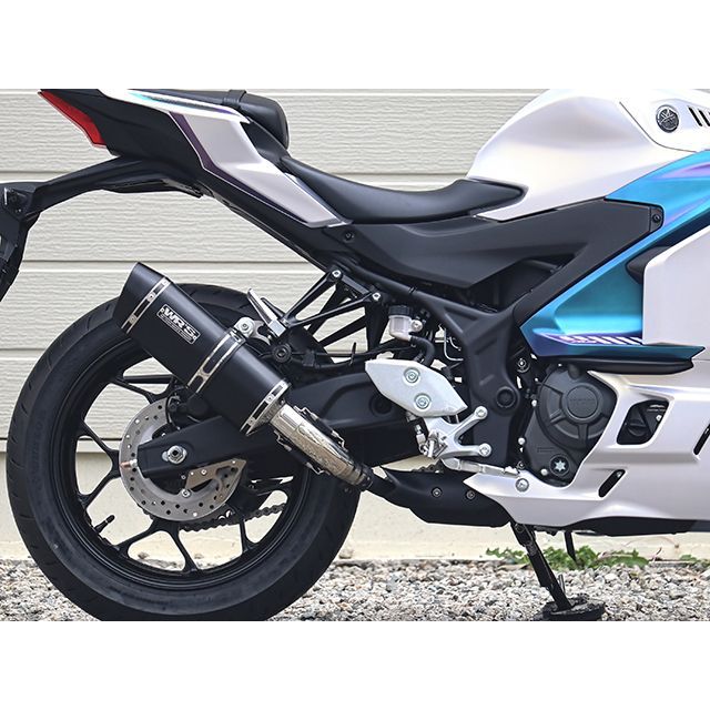 ダブルアールズ YZF-R3/MT-03 JMCA スリップオン SS-OVAL F-BLACK