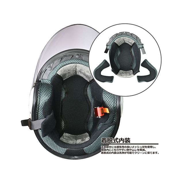 リード工業 STRAX SJ-8 ジェットヘルメット（シルバー） サイズ L LEAD