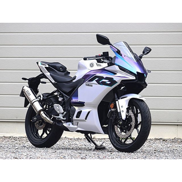 ダブルアールズ YZF-R3/MT-03 JMCA スリップオン ラウンド・ステンレスサイレンサー WR’S_5