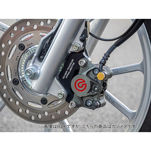 オーバーレーシング スーパーカブ C110 Fキャリパーサポート ブレンボ2P用（ガンメタ） OVER RACING
