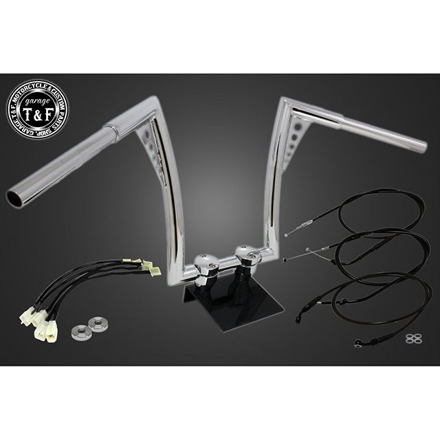 ガレージT&F レブル250 レブル250 2017-2019年 ABS非搭載モデル 極太バットマンハンドル 14インチ＆ワイヤーセット（メッキ） …