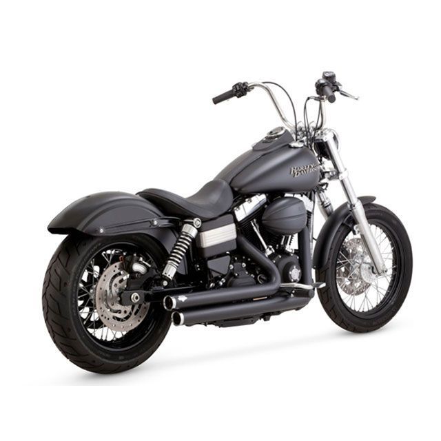 バンス ダイナファミリー BigShots Staggered ブラック マフラー VANCE&amp;HINES