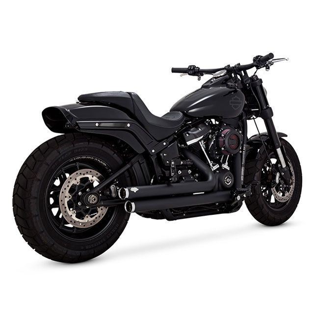 バンス ソフテイルファミリー BigShots Staggered ブラック マフラー VANCE&amp;HINES
