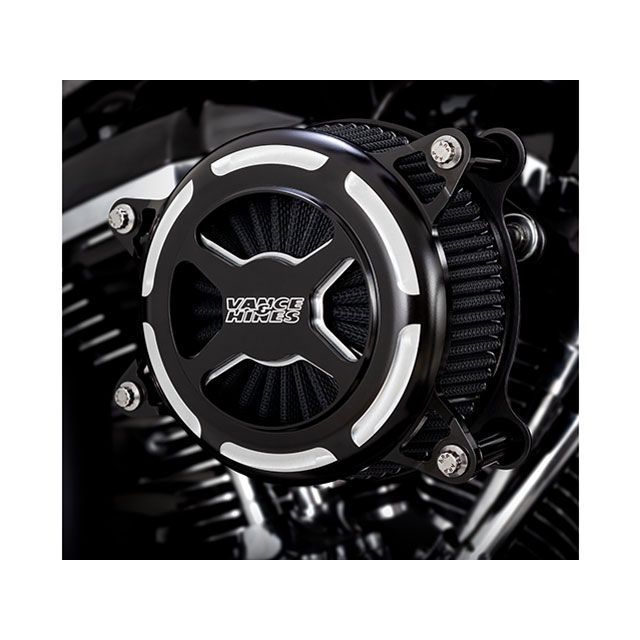バンス ソフテイルファミリー ツーリングファミリー VO2 エアインテイク X 白黒コントラスト VANCE&HINES