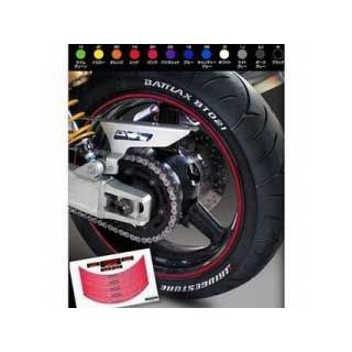 【メーカー直送】エムディーエフ 汎用 ミラーリムストライプ（ロゴ文字あり） ライン幅 4ミリ ホイールサイズ 14インチ カラー ミラーキャンディブ…の通販は