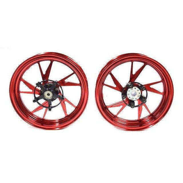 モトオブスポーツ 鍛造アルミホイール前後セット（FF-05）マジェスティS/SMAX/FORCE（レッド） MOS