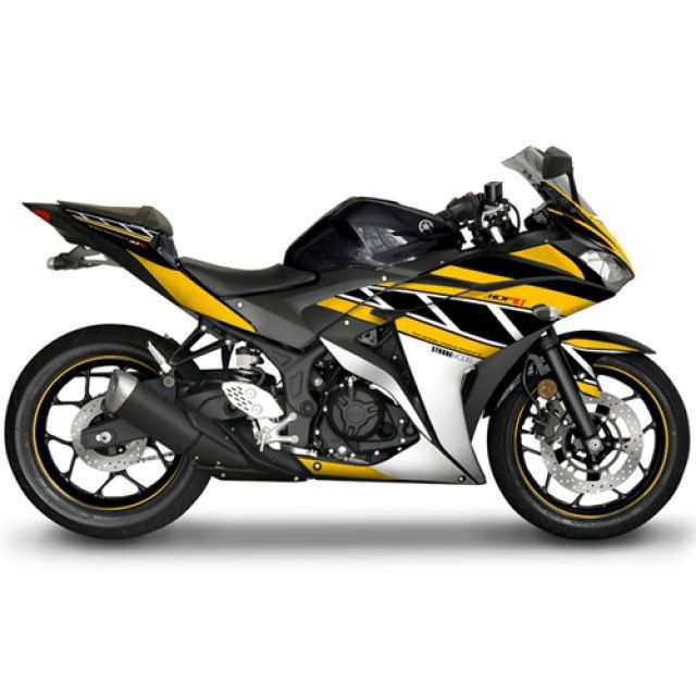 【メーカー直送】エムディーエフ YZF-R3/R25 YZF-R3/R25（15-18） グラフィックキット ストロボモデル パンプキンイエロータイ…