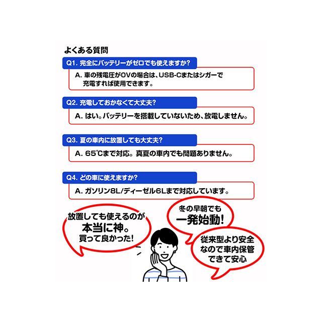 MAXWIN 充電不要スーパーキャパシタ搭載高安全ジャンプスターター MAXWIN_10