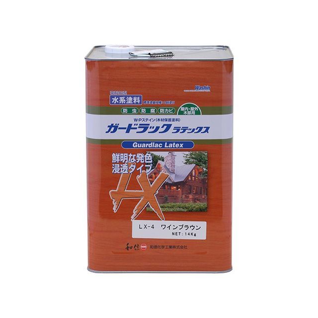 和信ペイント ＃950224 ガードラックラテックス 14kg（ワインブラウン） Washi Paint