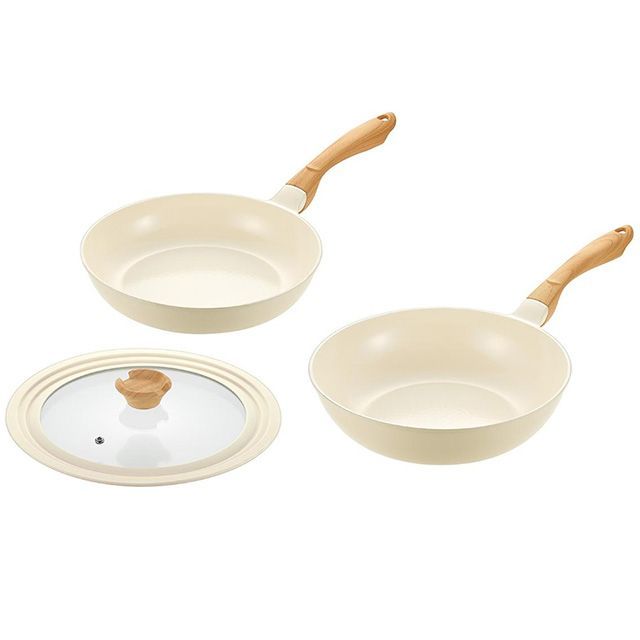 ヨコヤマ VLIH-1500S ヴェライトIHセラミックコーティング フライパン26cm＆いため鍋28cm 24・26・28兼用ガラス蓋付 YOKO…