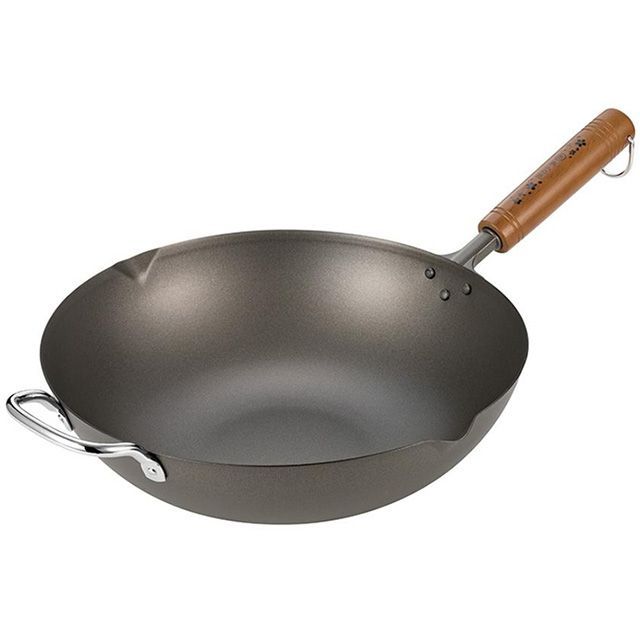 ヨコヤマ OGT-3000 燕人の匠（桜吟）チタンいため鍋30cm 両口付き （袋入り） YOKOYAMA