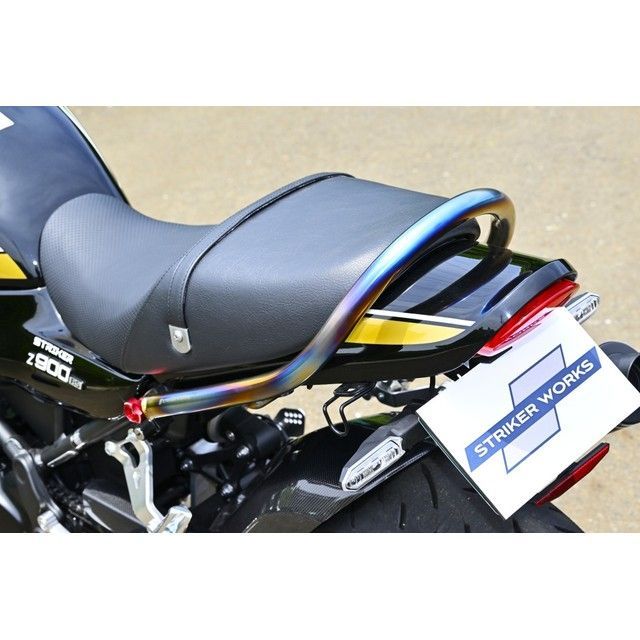 ストライカー ストライカーワークス オリジナルパーツ チタンカスタムグラブバー Kawasaki 〜 26 Z900RS/CAFE、Z650RS 表…