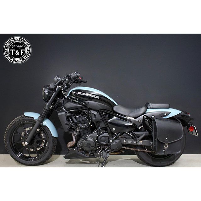 ガレージT&F エリミネーター400 純正リアフェンダー用サドルバックSET（ブラック） T&F_7