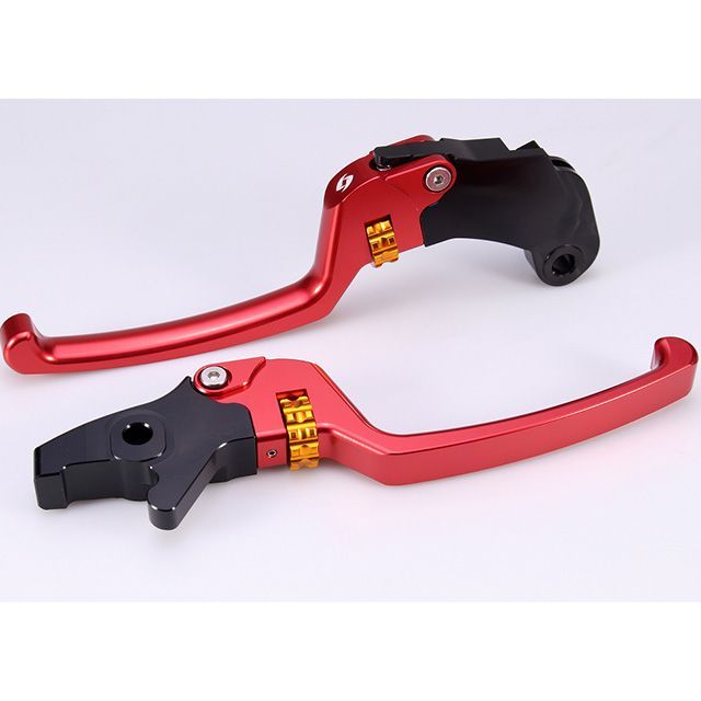 SPEEDRA アジャスタブルレバーセット スタンダードタイプ（レバー本体：レッド） アジャスターカラー ゴールド SPEEDRA