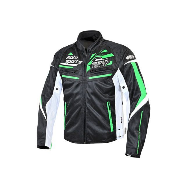エルフ ライディングウェア 2026春夏モデル EJ-S123 キアロジャケット（ブラック/グリーン） サイズ 4L elf riding wear