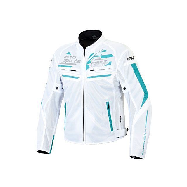 エルフ ライディングウェア 2026春夏モデル EJ-S123 キアロジャケット（ホワイト/ターコイズ） サイズ 3L elf riding wear