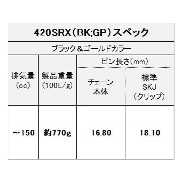 江沼チェーン 汎用 QXリングシールチェーン 420SR-X（BK：GP）90L SJK（ブラック＆ゴールド） サイズ 128L EKチェーン_4