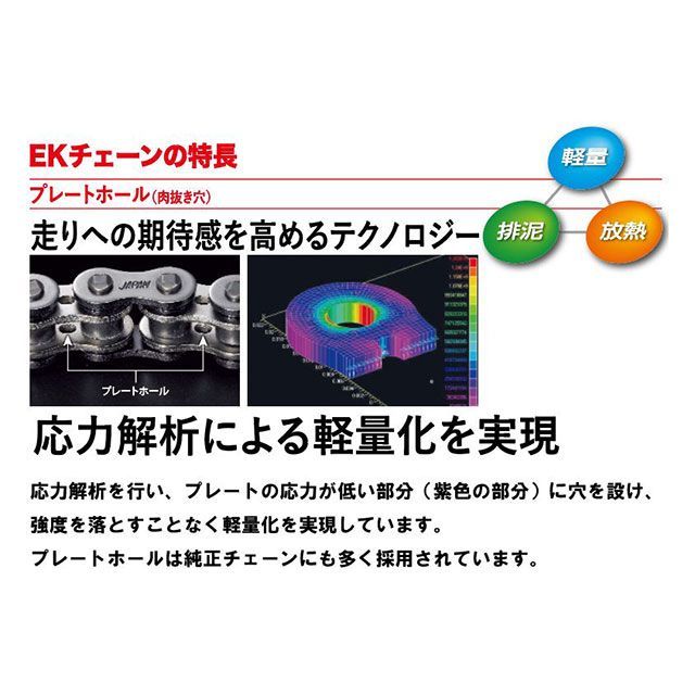 江沼チェーン 汎用 NXリングシールチェーン 520LM-X（BK：GP）90L MLJ（ブラック＆ゴールド） サイズ 94L EKチェーン_2