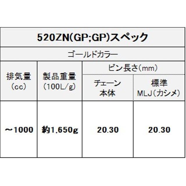 江沼チェーン 汎用 NXリングシールチェーン THREED 520ZN/3D（GP：GP）90L MLJ（ゴールド） サイズ 150L EKチェーン_4