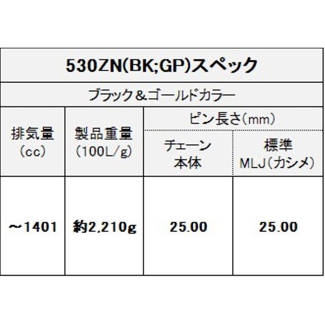 江沼チェーン 汎用 NXリングシールチェーン THREED 530ZN/3D（BK：GP）90L MLJ（ブラック＆ゴールド） サイズ 118L E…_4