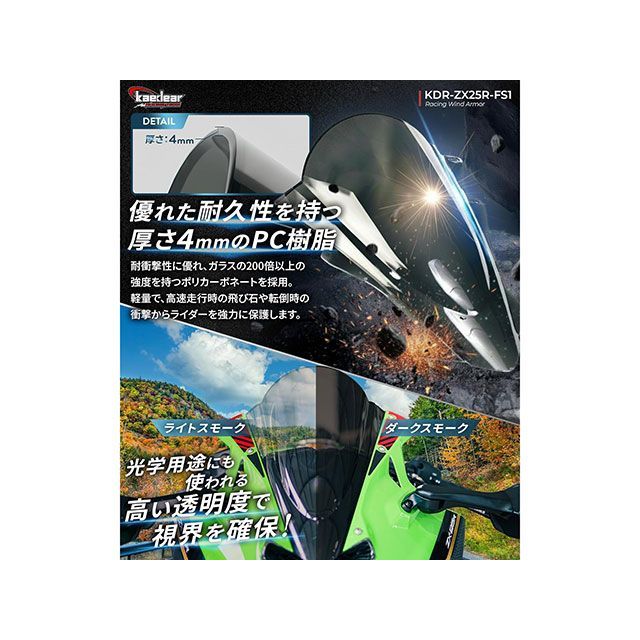 カエディア Ninja ZX-25R ZX-4R SE/RR レーシングウィンドアーマーKDR
