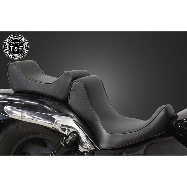 ブラック フロント ドライバー ライダー バックレスト ハーレー