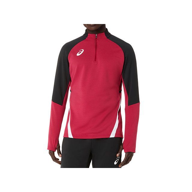 アシックス 2101A349 ハーフジップニットシャツ（エンジ） サイズ 2XL ASICS