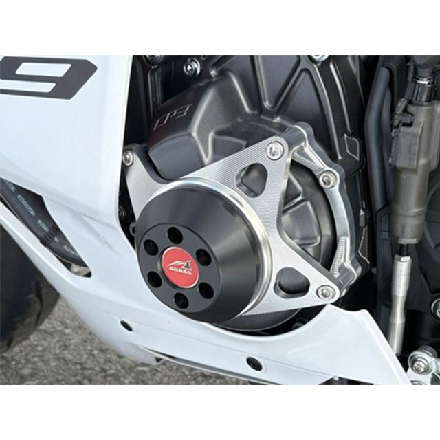 アグラス YZF-R9 レーシングスライダージェネレータータイプ（左側） ジュラコン（R） ホワイト AGRAS