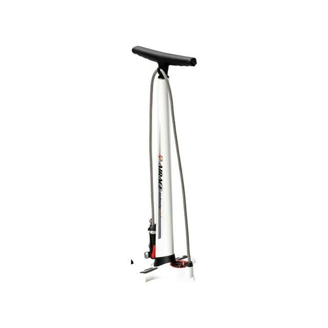 【メーカー直送】AIRACE（自転車） INFINITY AS アルミフロアポンプ ゲージ付 ショックバルブ対応（ホワイト） AIRACE