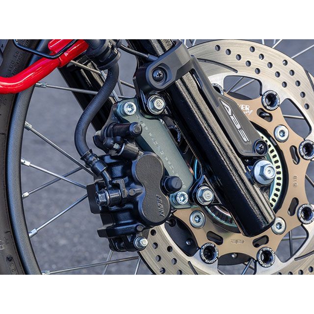 オーバーレーシング CT125 ビッグローター用キャリパーサポート（ガンメタ） OVER RACING