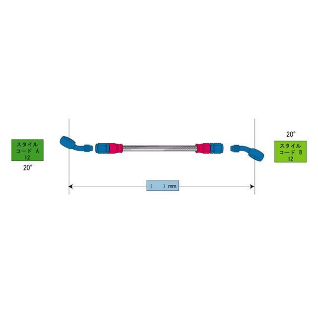スウェッジライン 汎用 イージーオーダーホース ステン/クリア 20-20 ホース長 500mm SWAGE-LINE_1