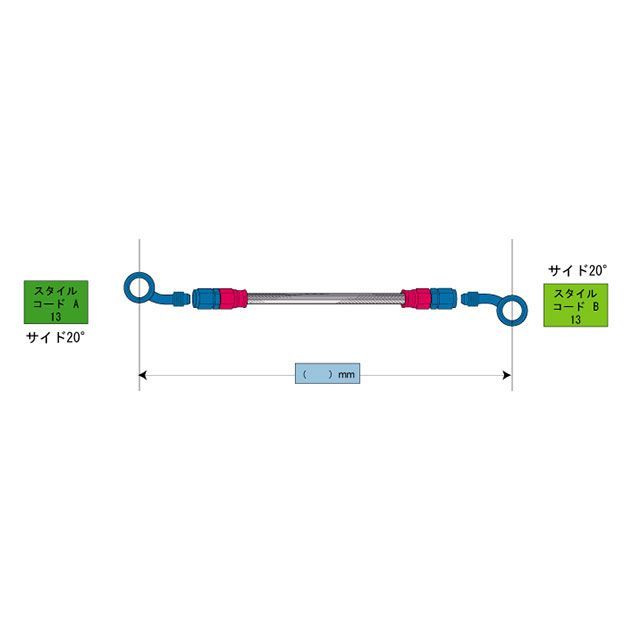 スウェッジライン 汎用 イージーオーダーホース ステン/ブラック SD-SD ホース長 1075mm SWAGE-LINE_1