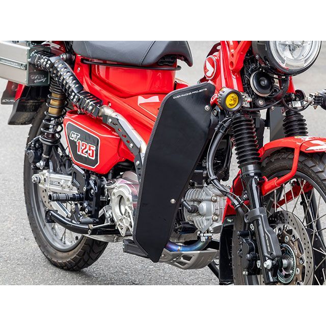オーバーレーシング CT125 レッグシールド OVER製ダウンチューブ用（ブラック） OVER RACING