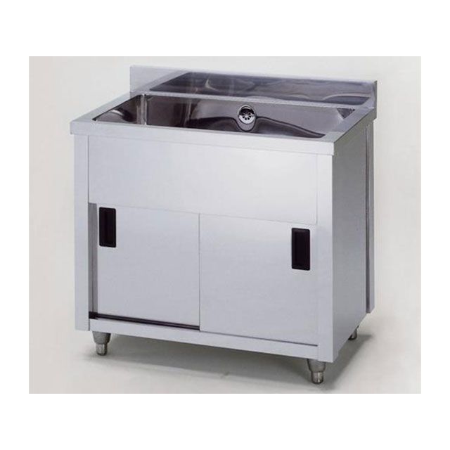 エスコ 600x600x890mm 一槽キャビネットシンク（SUS430） ESCO