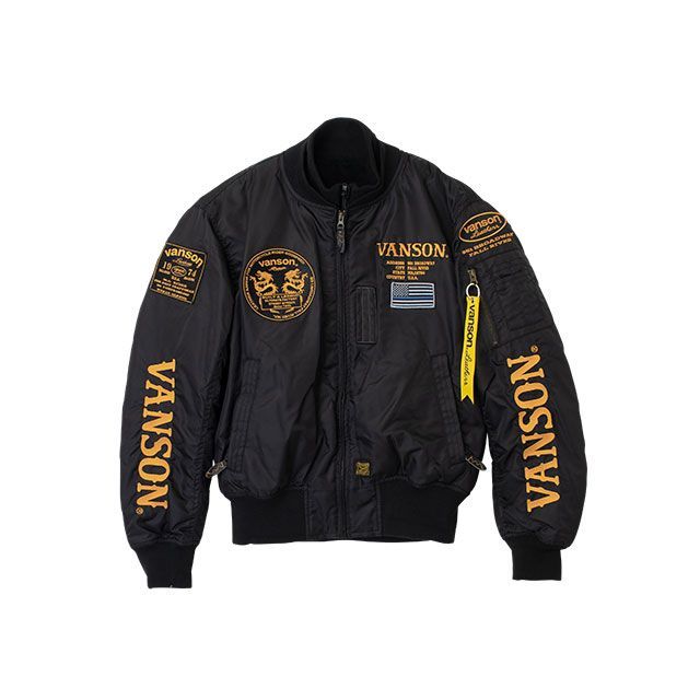バンソン 2026-2027秋冬モデル VS26108W MA-1 JACKET（ブラック/イエロー） サイズ 2XL VANSON