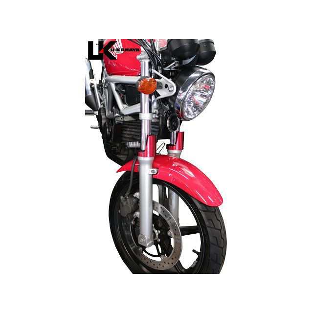ユーカナヤ VTR250 アルミ削り出しビレットフォークガード ガードカラー チタン リングカラー グリーン U-KANAYA バイクの通販は