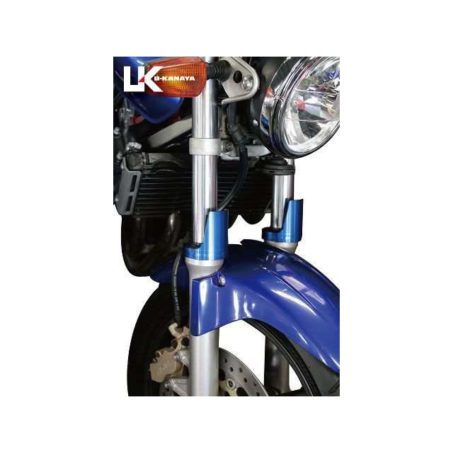 ユーカナヤ VTR250 アルミ削り出しビレットフォークガード ガードカラー チタン リングカラー グリーン U-KANAYA バイクの通販は
