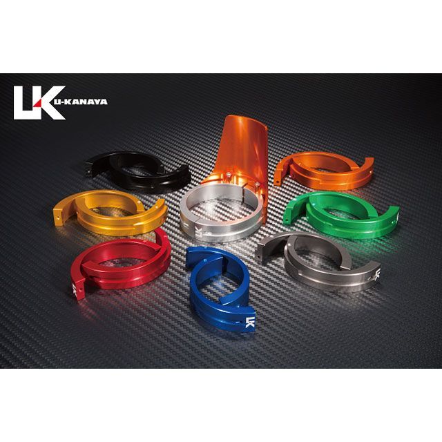 ユーカナヤ CB400Four アルミ削り出しビレットフォークガード ガードカラー オレンジ リングカラー レッド U-KANAYA バイクの通販は