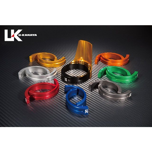 ユーカナヤ CB1000SF アルミ削り出しビレットフォークガード ガードカラー ゴールド リングカラー ブルー U-KANAYA バイクの通販は