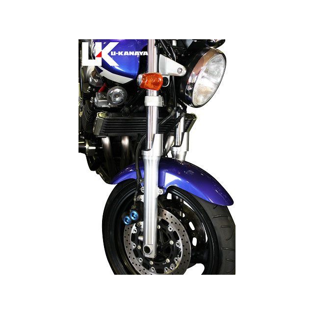 ユーカナヤ XJR1200/XJR1300 アルミ削り出しビレットフォークガード ガードカラー チタン リングカラー チタン U-KANAYA