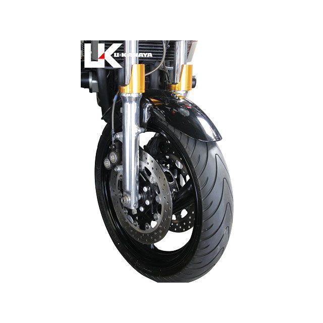 ユーカナヤ XJR1200/XJR1300 アルミ削り出しビレットフォークガード ガードカラー チタン リングカラー チタン U-KANAYA