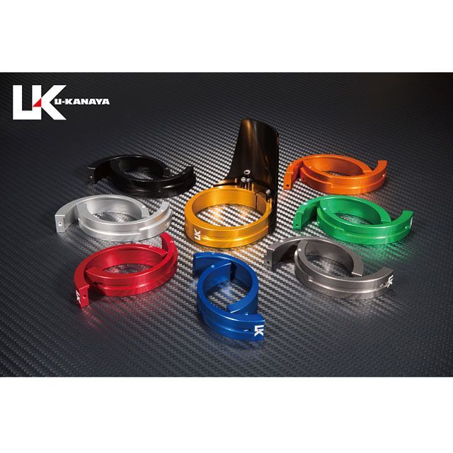 ユーカナヤ 汎用 アルミ削り出しビレットフォークガード ガードカラー ブラック リングカラー チタン U-KANAYA バイクの通販は