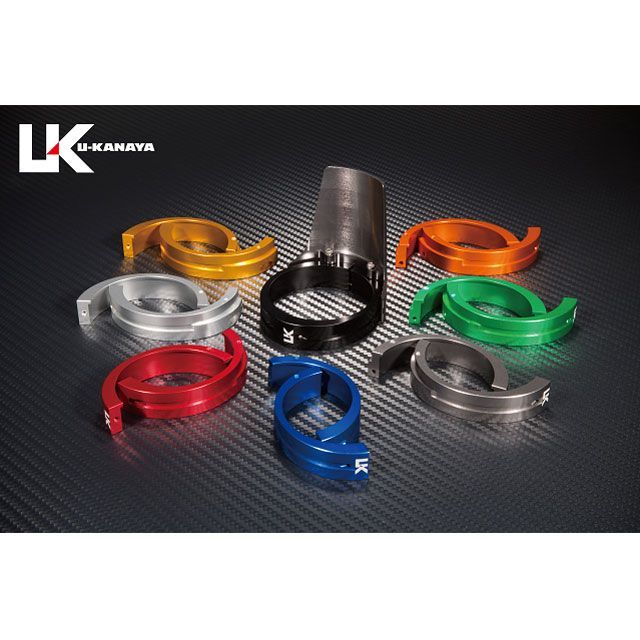 ユーカナヤ 汎用 アルミ削り出しビレットフォークガード ガードカラー チタン リングカラー レッド U-KANAYA バイクの通販は